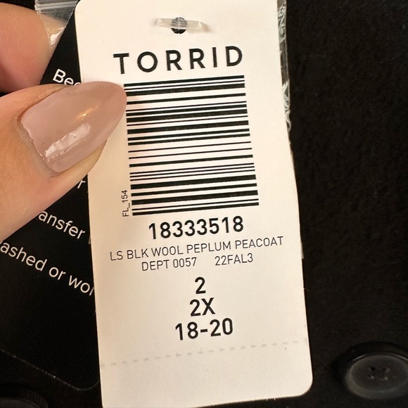 NWT Torrid wool peplum peacoat - Picture 4 of 5